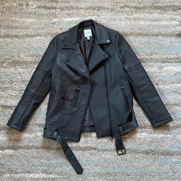 urbancode Tall Aviator Faux Leather Jacket - Picture 6 of 9